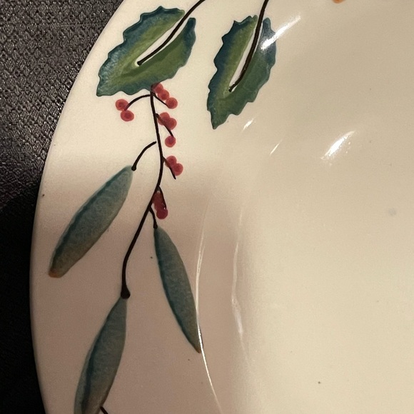 Vintage 1995 Hearthstone Pottery Mistletoe Large Serving Bowl 12 3/8”USA - Picture 3 of 10